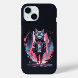 Stijlvolle Cute Kat Ontwerp iPhone 15 Case