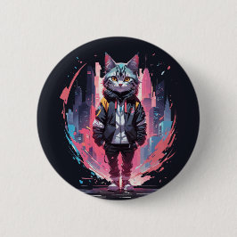 Stijlvolle Cute Kat Ontwerp Ronde Button 5,7 Cm
