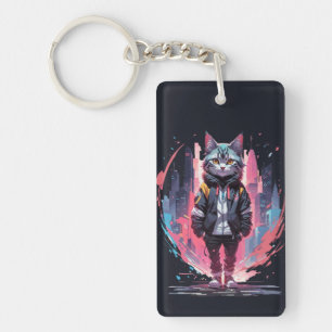 Stijlvolle Cute Kat Ontwerp Sleutelhanger