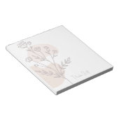 Stijlvolle Cute Moderne Eenvoudige Boho Bloem Notitieblok (Schuin)