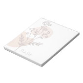 Stijlvolle Cute Moderne Eenvoudige Boho Bloem Notitieblok (Linkerzijde)