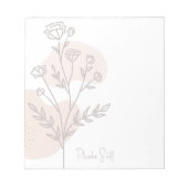 Stijlvolle Cute Moderne Eenvoudige Boho Bloem Notitieblok (Voorkant)