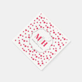 Stijlvolle Cute Monogram Whimsical Modieuze Harten Servet (Hoek)