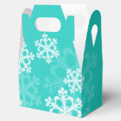 Stijlvolle Cyaan Snowflakes Modern kerstpatroon Bedankdoosjes (Geopend)