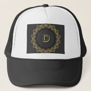 Stijlvolle D initiële letter monogram afgedrukt be Trucker Pet