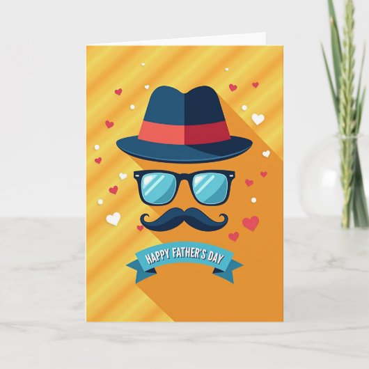 Stijlvolle Dad Fedora Kaart (Voorkant)
