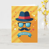 Stijlvolle Dad Fedora Kaart (Gele Bloem)