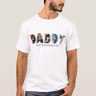 Stijlvolle DADDY 5 Photo Collage Happy Vaderdag T-shirt