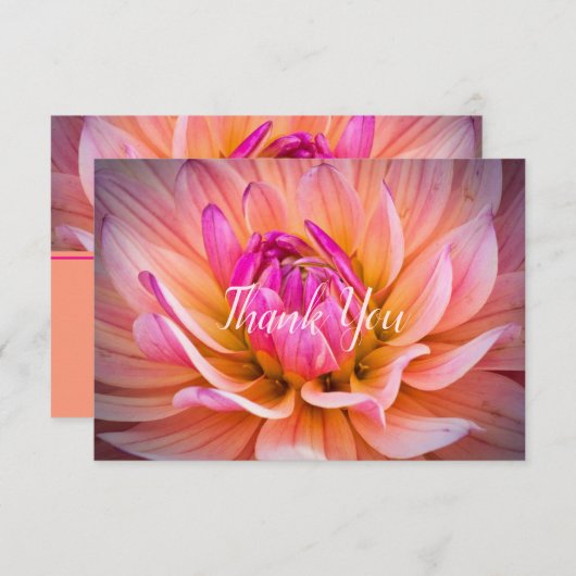 Stijlvolle Dahlia Bedankkaart (Voorkant / Achterkant)