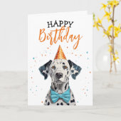 Stijlvolle Dalmatische Hond met Boog Stropdas Verj Kaart (Gele Bloem)