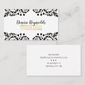 STIJLVOLLE DAMASK elegante kant goud zwart wit Visitekaartje (Voorkant / Achterkant)