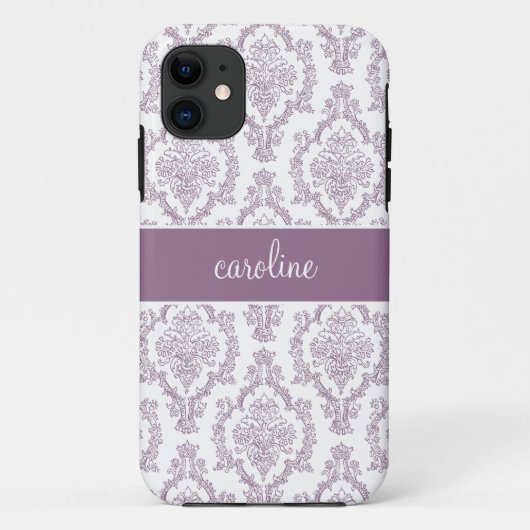 Stijlvolle Damask iPhone cases (Paars) (Achterkant)