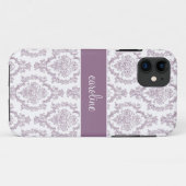 Stijlvolle Damask iPhone cases (Paars) (Achterkant (horizontaal))