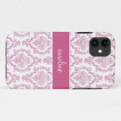 Stijlvolle Damask iPhone cases (roze) (Achterkant (horizontaal))