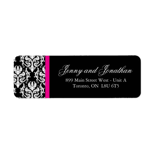 Stijlvolle Damask RSVP-Adresetiketten Etiket (Voorkant)