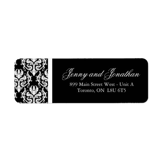 Stijlvolle Damask RSVP-Adresetiketten Etiket (Voorkant)