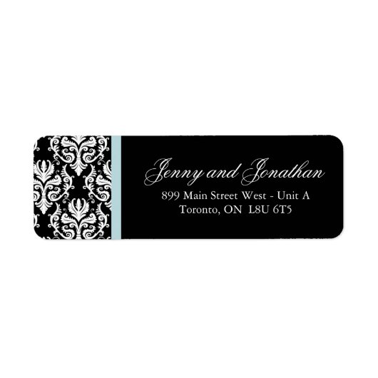 Stijlvolle Damask RSVP-Adresetiketten Etiket (Voorkant)