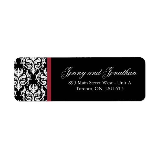 Stijlvolle Damask RSVP-Adresetiketten Etiket (Voorkant)