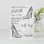 Stijlvolle Damask, Zilveren Stiletto's 40e verjaar Kaart (Staand voorkant)