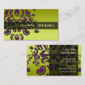 Stijlvolle damast, visitekaartjes (Voorkant / Achterkant)