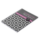 Stijlvolle Dame Black White Pattern Monogram Notit Notitieboek (Linkerzijde)
