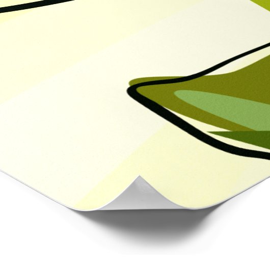 Stijlvolle dame in groen met poster voor mode van  (Hoek)