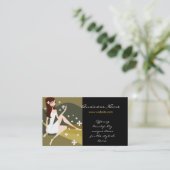 Stijlvolle dame met Design Visitekaartjes (Staand voorkant)