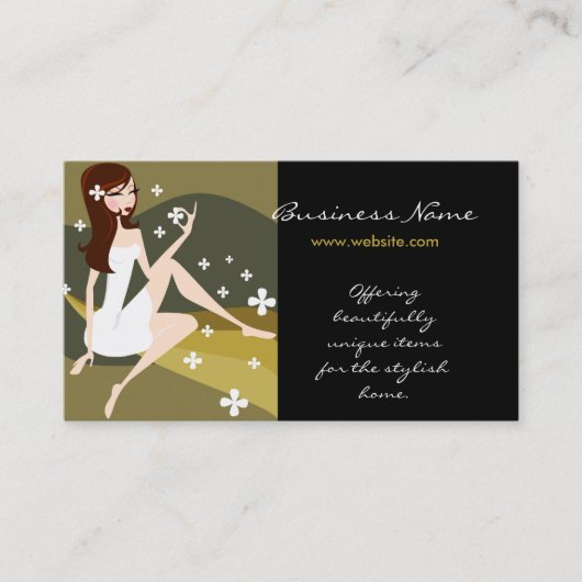 Stijlvolle dame met Design Visitekaartjes (Voorkant)