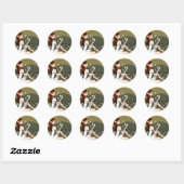 Stijlvolle dame - retour adreslabels ronde sticker (Vel)