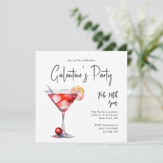 Stijlvolle dames avond uit Galentine's Party Kaart (Staand voorkant)