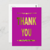 Stijlvolle Dank Je Wel Gouden Typografie Briefkaart (Voorkant / Achterkant)