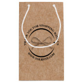 stijlvolle dank je wel zakelijke kraft strik bruin klein cadeauzakje (Achterkant)