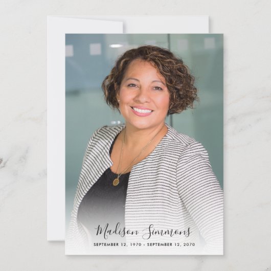 Stijlvolle dank u begrafenisfoto sympathie verdrie bedankkaart (Voorkant)