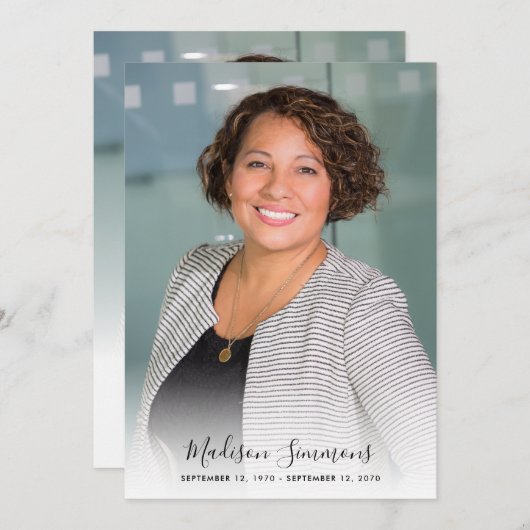 Stijlvolle dank u begrafenisfoto sympathie verdrie bedankkaart (Voorkant / Achterkant)