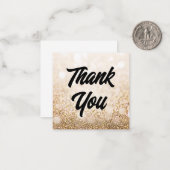 stijlvolle dank u gouden lichten luxe bruiloft notitiekaartje (Voorkant / Achterkant in situ)