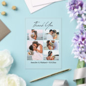 Stijlvolle dank u Modern Script 5 foto's bruiloft Acryl Uitnodigingen (Insitu (Huwelijk))