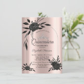 Stijlvolle Dark Rozen Gothic Roos Gold Kaart (Staand voorkant)