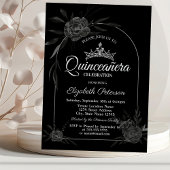 Stijlvolle Dark Rozen Zwart Gothic Quinceañera Kaart