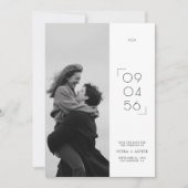 Stijlvolle datum moderne monogram trouwfoto save the date (Voorkant)