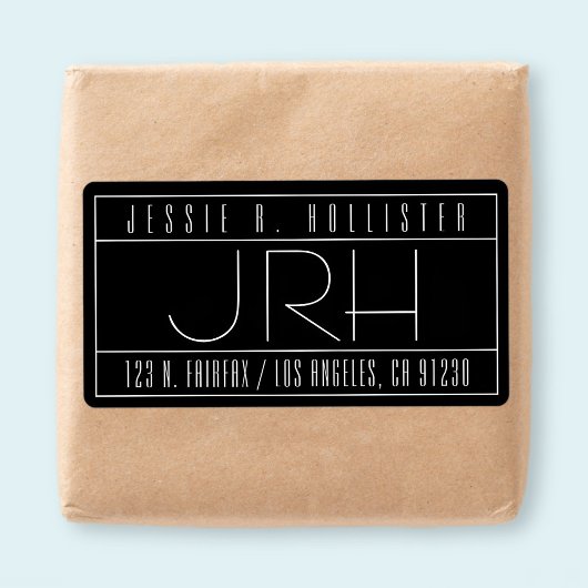 Stijlvolle Deco-sfeer | zwart-wit retouradres verz Etiket