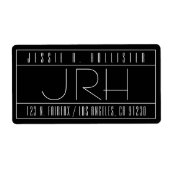 Stijlvolle Deco-sfeer | zwart-wit retouradres verz Etiket (Voorkant)