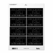 Stijlvolle Deco-sfeer | zwart-wit retouradres verz Etiket (Full Sheet)