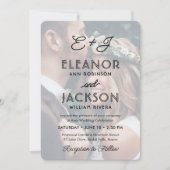 Stijlvolle Deco Typografie & Monogram 2 foto bruil Kaart (Voorkant)