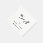 Stijlvolle Deco Typografie Script Monogram Huwelij Servet (Hoek)