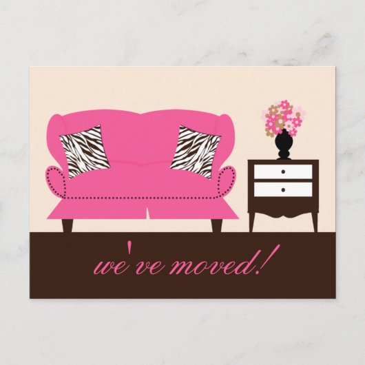Stijlvolle Decor Moving Announcement Briefkaart (Voorkant)