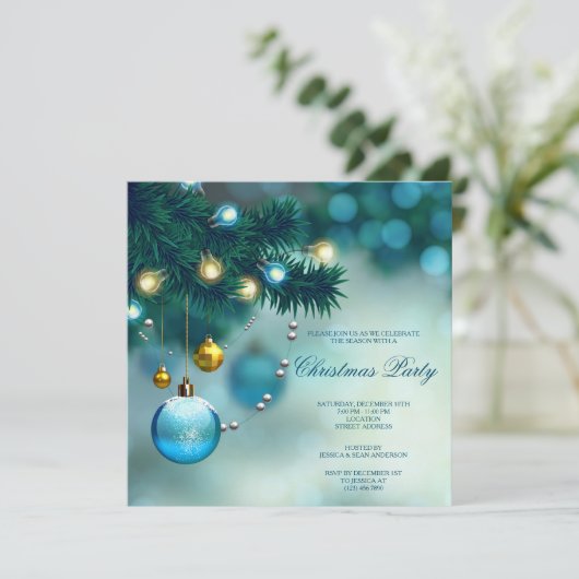 Stijlvolle decoraties kerstfeest kaart (Staand voorkant)