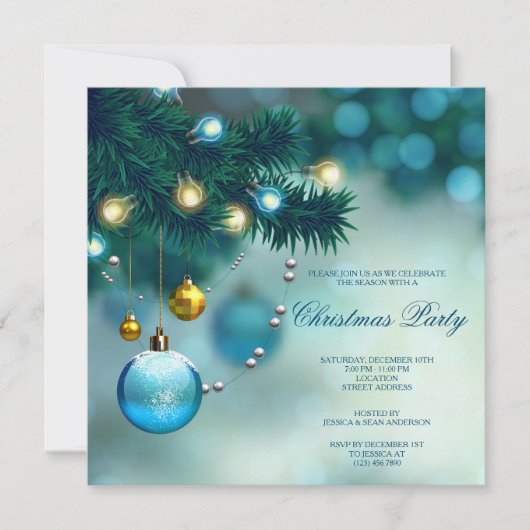 Stijlvolle decoraties kerstfeest kaart (Voorkant)