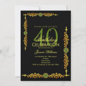 Stijlvolle decoratieve rand, Peridot Gem Verjaarda Kaart (Voorkant)