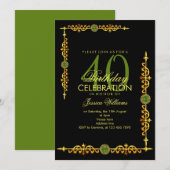 Stijlvolle decoratieve rand, Peridot Gem Verjaarda Kaart (Voorkant / Achterkant)