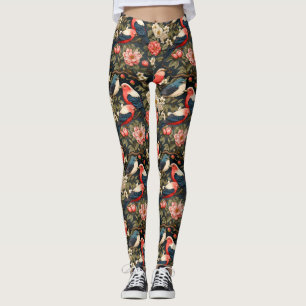 Stijlvolle decoratieve  Vogels & Bloemenpatronen Leggings